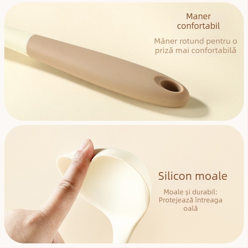 Xukang set spatule din silicon, 4 bucăți, cu clips pentru alimente și lingură de supă, antiaderent, antiderapant, rezistent la temperaturi înalte