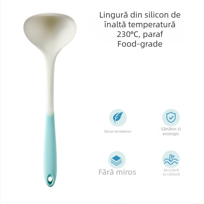 Xukang set spatule din silicon, 4 bucăți, cu clips pentru alimente și lingură de supă, antiaderent, antiderapant, rezistent la temperaturi înalte