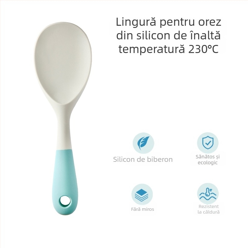 Xukang set spatule din silicon, 4 bucăți, cu clips pentru alimente și lingură de supă, antiaderent, antiderapant, rezistent la temperaturi înalte
