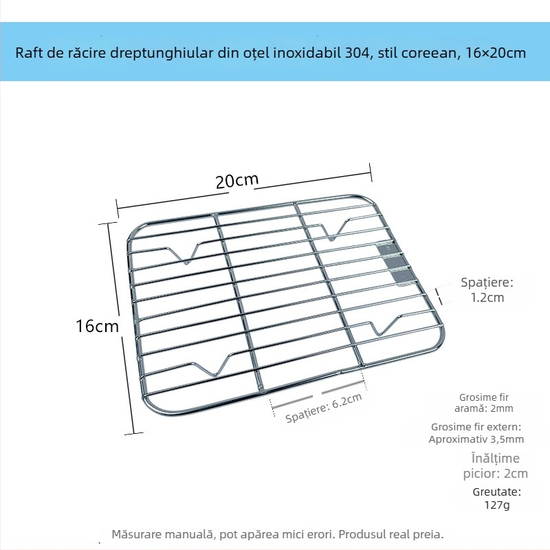 Tava plată din oțel inoxidabil 304, dreptunghiulară, cu plasă filtrantă pentru controlul uleiului și drenaj, stil minimalist modern