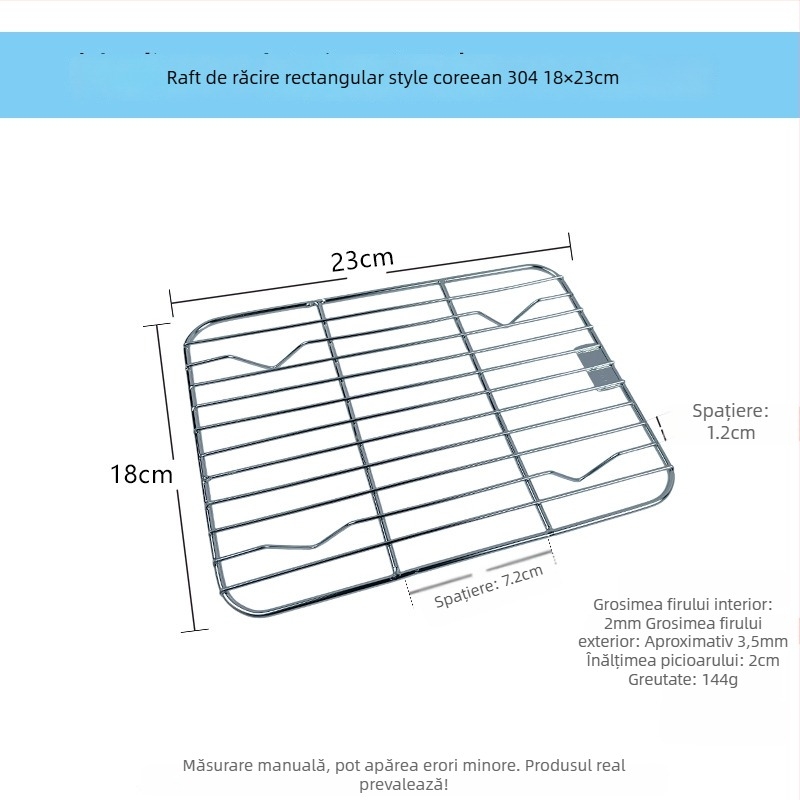Tava plată din oțel inoxidabil 304, dreptunghiulară, cu plasă filtrantă pentru controlul uleiului și drenaj, stil minimalist modern