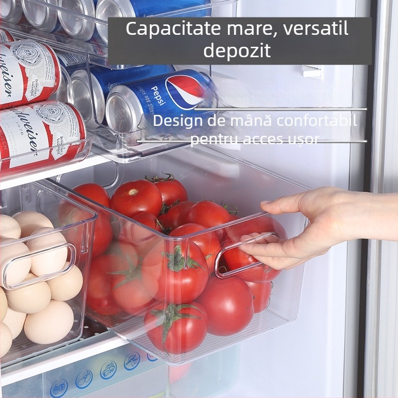 Cutie de depozitare în frigider cu sertar — King Taku cutie din plastic pentru depozitarea alimentelor, design modern și simplu