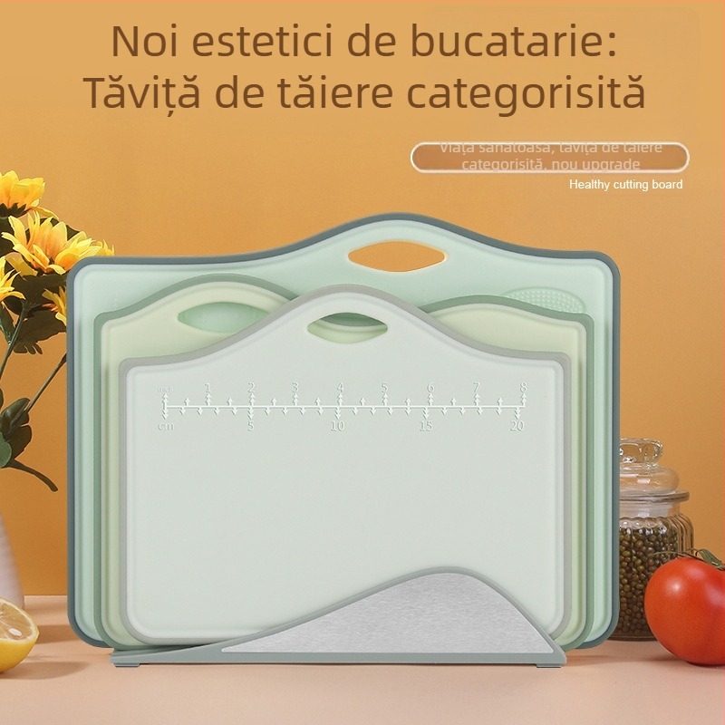 Set de plăci de tăiere pentru bebeluși din PP - plăci din plastic, multifuncționale pentru fructe și hrana bebelușului, anti-alunecare, portabile, pentru uz casnic, stil modern minimalist (vara 2021)