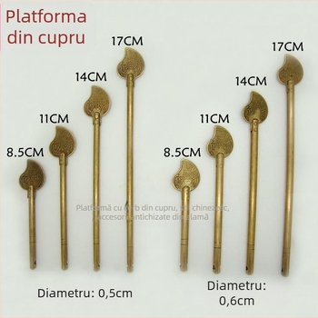 Zăvor pentru ușă tip A, din alamă, suprafață lustruită și îmbătrânită, marcă Tong Que, stil Chinez nou