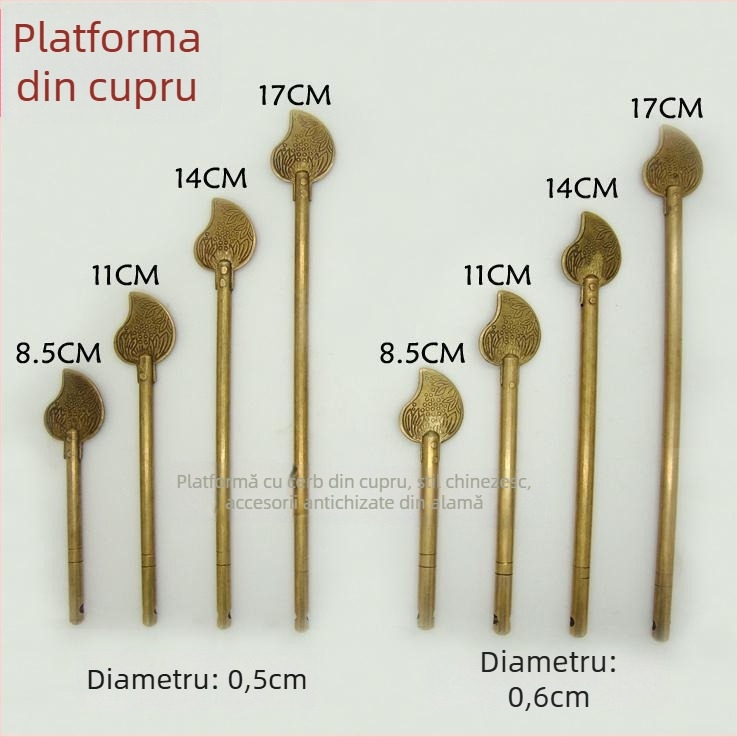 Zăvor pentru ușă tip A, din alamă, suprafață lustruită și îmbătrânită, marcă Tong Que, stil Chinez nou