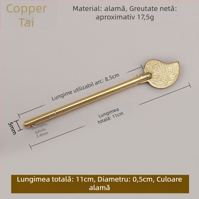 Zăvor pentru ușă tip A, din alamă, suprafață lustruită și îmbătrânită, marcă Tong Que, stil Chinez nou