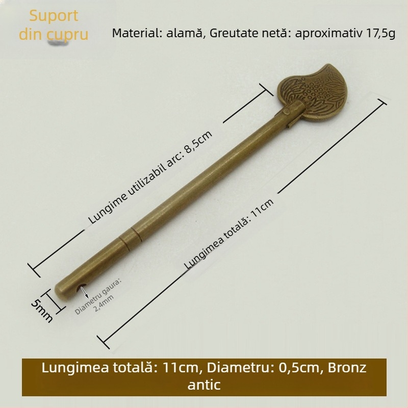 Zăvor pentru ușă tip A, din alamă, suprafață lustruită și îmbătrânită, marcă Tong Que, stil Chinez nou