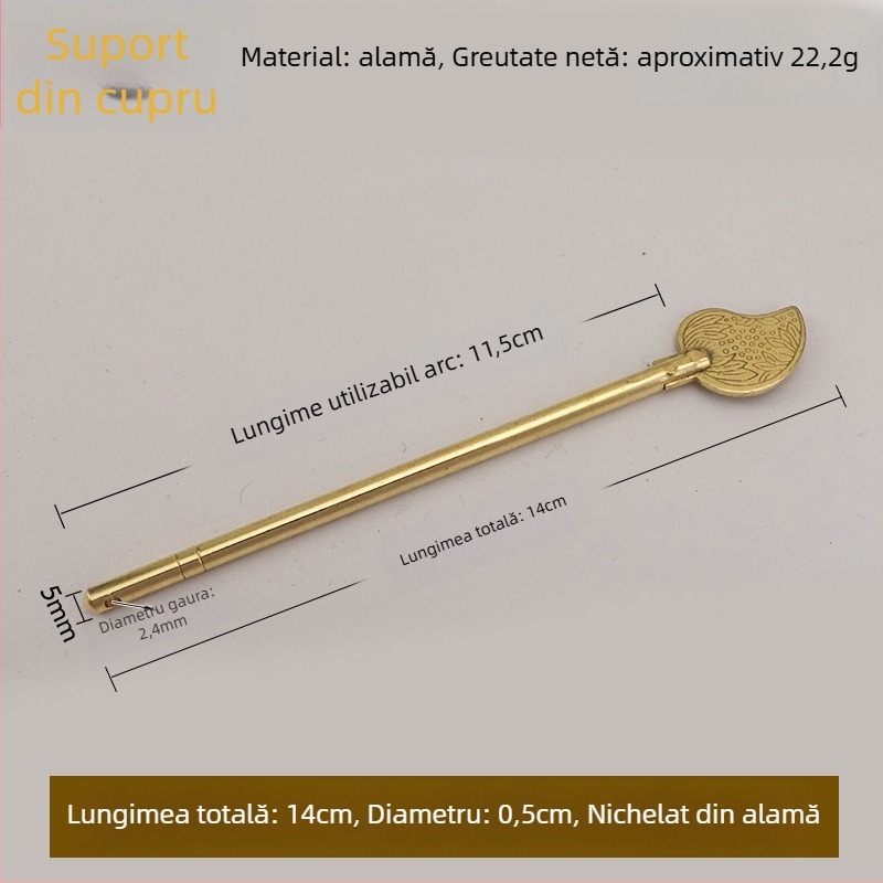 Zăvor pentru ușă tip A, din alamă, suprafață lustruită și îmbătrânită, marcă Tong Que, stil Chinez nou