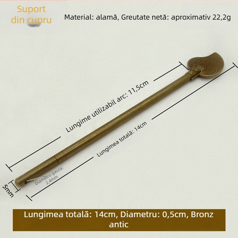 Zăvor pentru ușă tip A, din alamă, suprafață lustruită și îmbătrânită, marcă Tong Que, stil Chinez nou