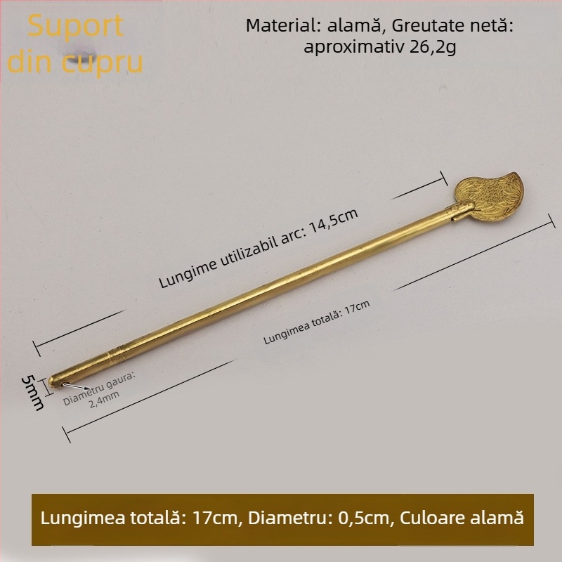 Zăvor pentru ușă tip A, din alamă, suprafață lustruită și îmbătrânită, marcă Tong Que, stil Chinez nou