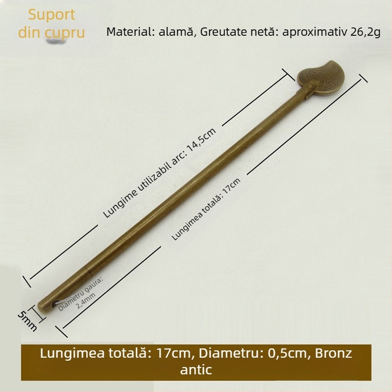 Zăvor pentru ușă tip A, din alamă, suprafață lustruită și îmbătrânită, marcă Tong Que, stil Chinez nou