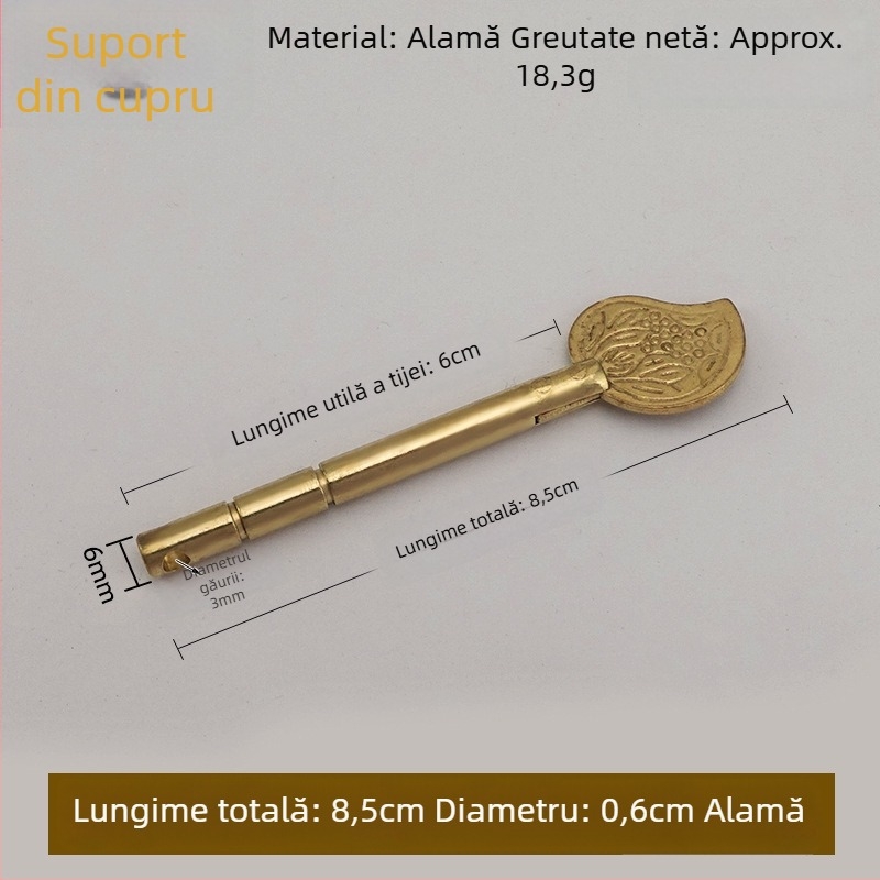 Zăvor pentru ușă tip A, din alamă, suprafață lustruită și îmbătrânită, marcă Tong Que, stil Chinez nou