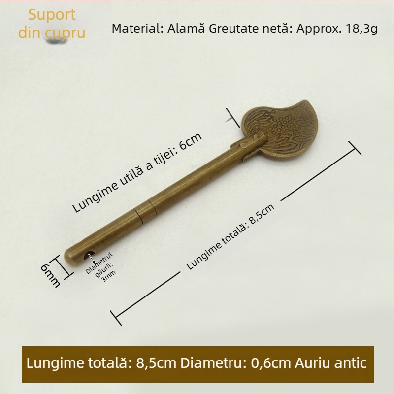 Zăvor pentru ușă tip A, din alamă, suprafață lustruită și îmbătrânită, marcă Tong Que, stil Chinez nou