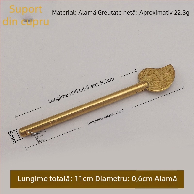 Zăvor pentru ușă tip A, din alamă, suprafață lustruită și îmbătrânită, marcă Tong Que, stil Chinez nou