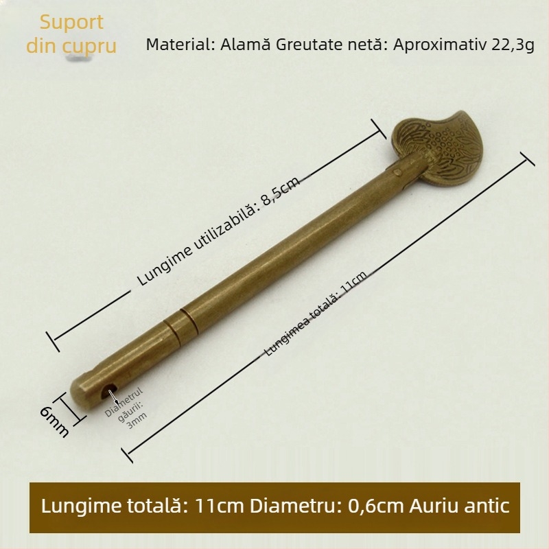 Zăvor pentru ușă tip A, din alamă, suprafață lustruită și îmbătrânită, marcă Tong Que, stil Chinez nou