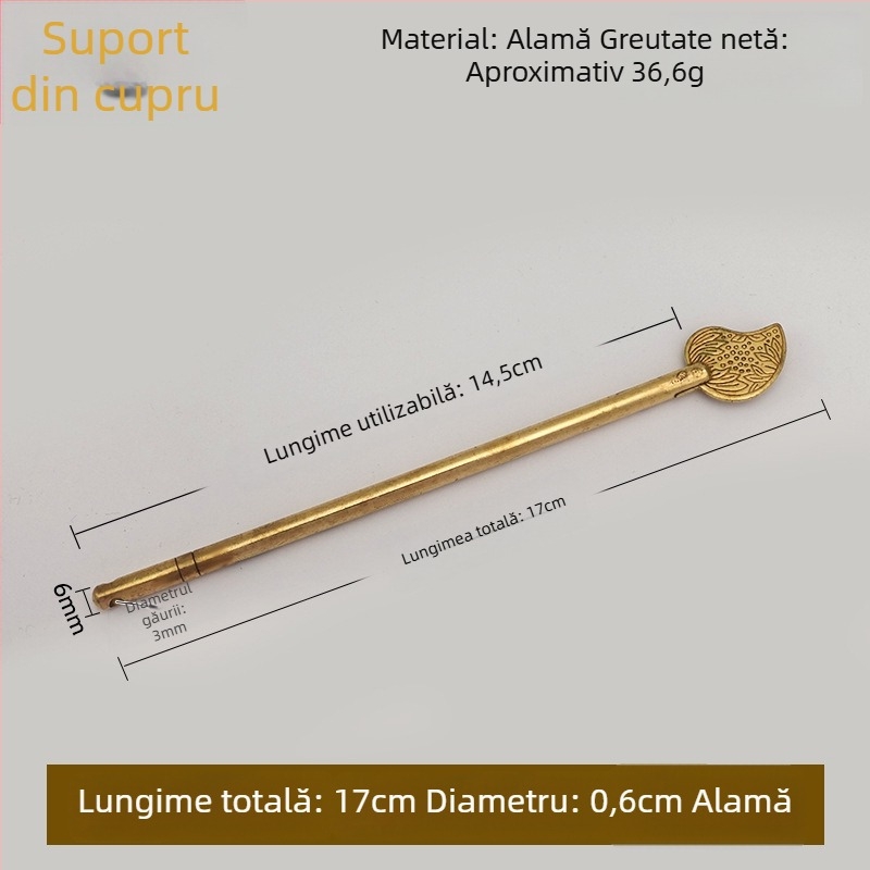 Zăvor pentru ușă tip A, din alamă, suprafață lustruită și îmbătrânită, marcă Tong Que, stil Chinez nou