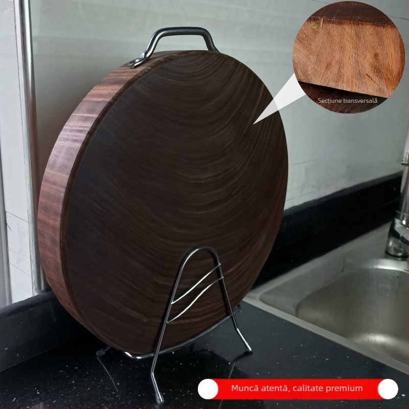 tocător rotund din lemn, cu două fețe, antiderapant, rezistent la mucegai, antiseptic (origine: port Guangxi, Nanning)