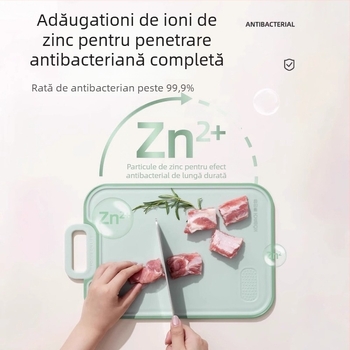 Konbach Placă de tăiat – antibacteriană, rezistentă la mucegai, față dublă, suprafață antialunecare, pentru fructe și hrana bebelușilor (PP, Konbach)