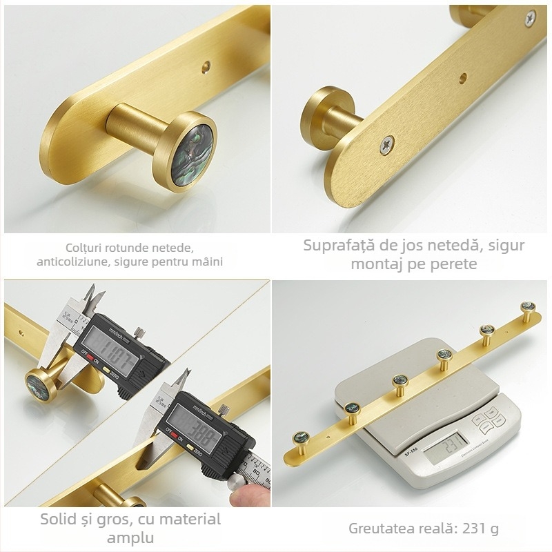 Cuier de baie din aliaj de aluminiu, autoadeziv, montaj pe perete fără găuri, în formă de scoică, stil luxuos ușor, greutate 1 kg