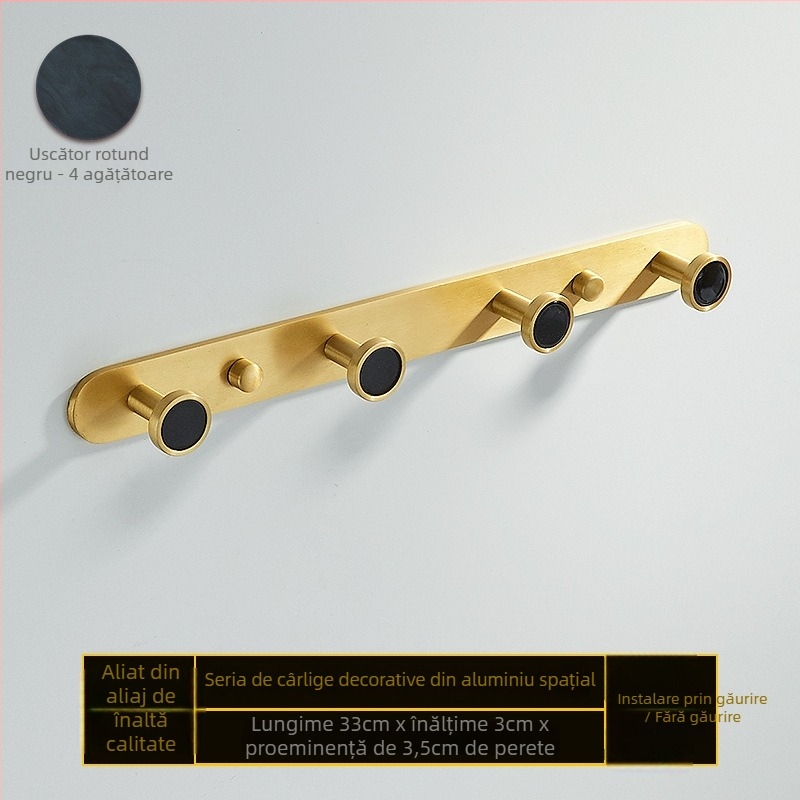 Cuier de baie din aliaj de aluminiu, autoadeziv, montaj pe perete fără găuri, în formă de scoică, stil luxuos ușor, greutate 1 kg