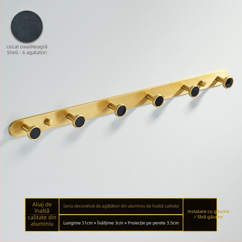 Cuier de baie din aliaj de aluminiu, autoadeziv, montaj pe perete fără găuri, în formă de scoică, stil luxuos ușor, greutate 1 kg