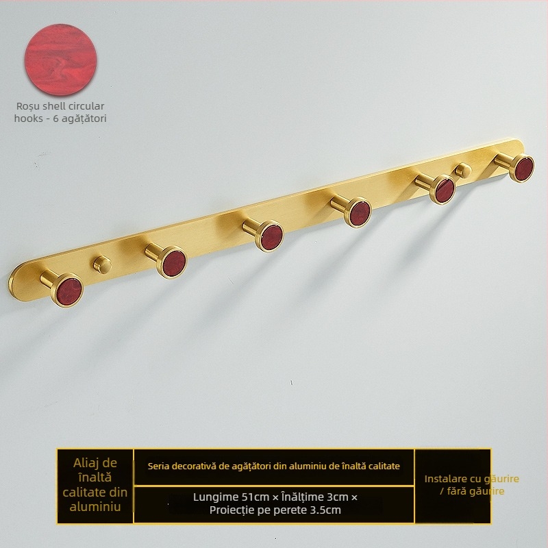 Cuier de baie din aliaj de aluminiu, autoadeziv, montaj pe perete fără găuri, în formă de scoică, stil luxuos ușor, greutate 1 kg