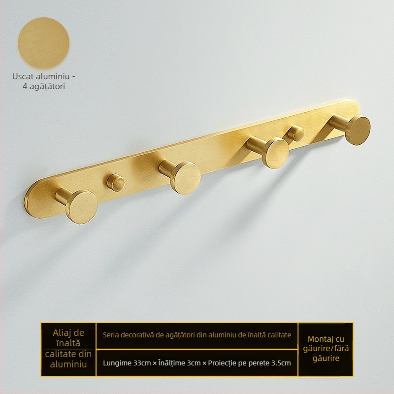 Cuier de baie din aliaj de aluminiu, autoadeziv, montaj pe perete fără găuri, în formă de scoică, stil luxuos ușor, greutate 1 kg