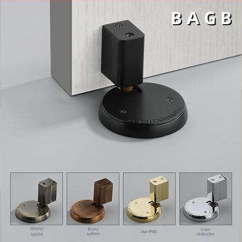 BAGB Mâner de ușă cu aspirație pe podea – fără găuri, anti-coliziune, push-pull (Model FFDX, material: aliaj de zinc, finisaj: placare electrolitică, montaj CT-02)