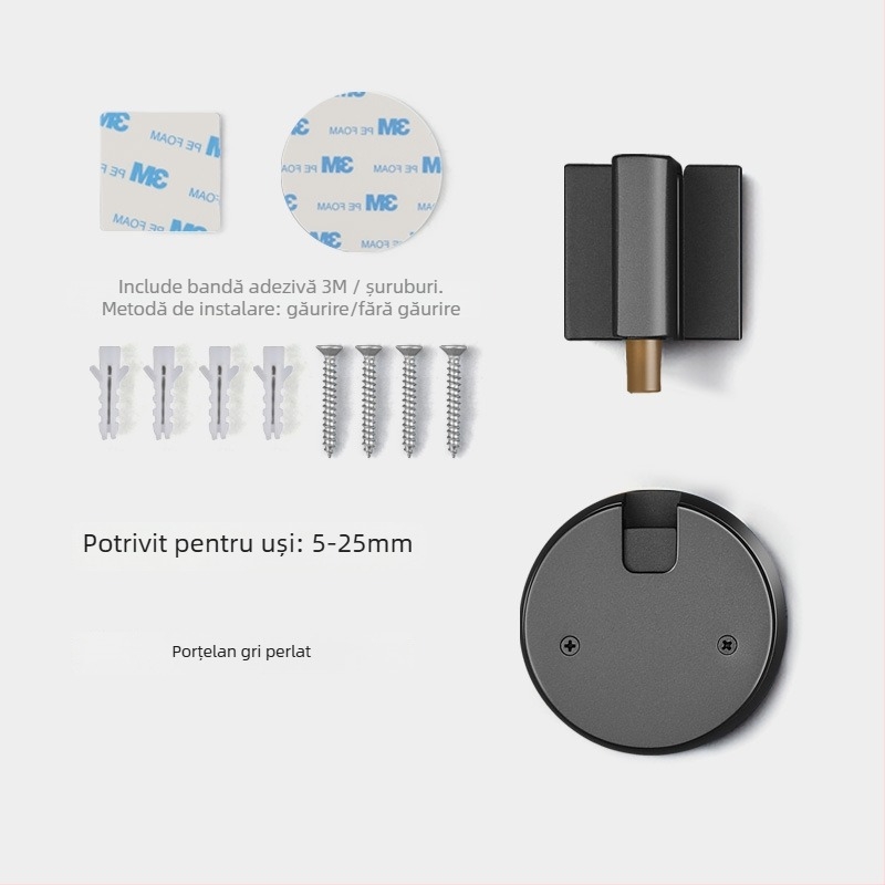 BAGB Mâner de ușă cu aspirație pe podea – fără găuri, anti-coliziune, push-pull (Model FFDX, material: aliaj de zinc, finisaj: placare electrolitică, montaj CT-02)