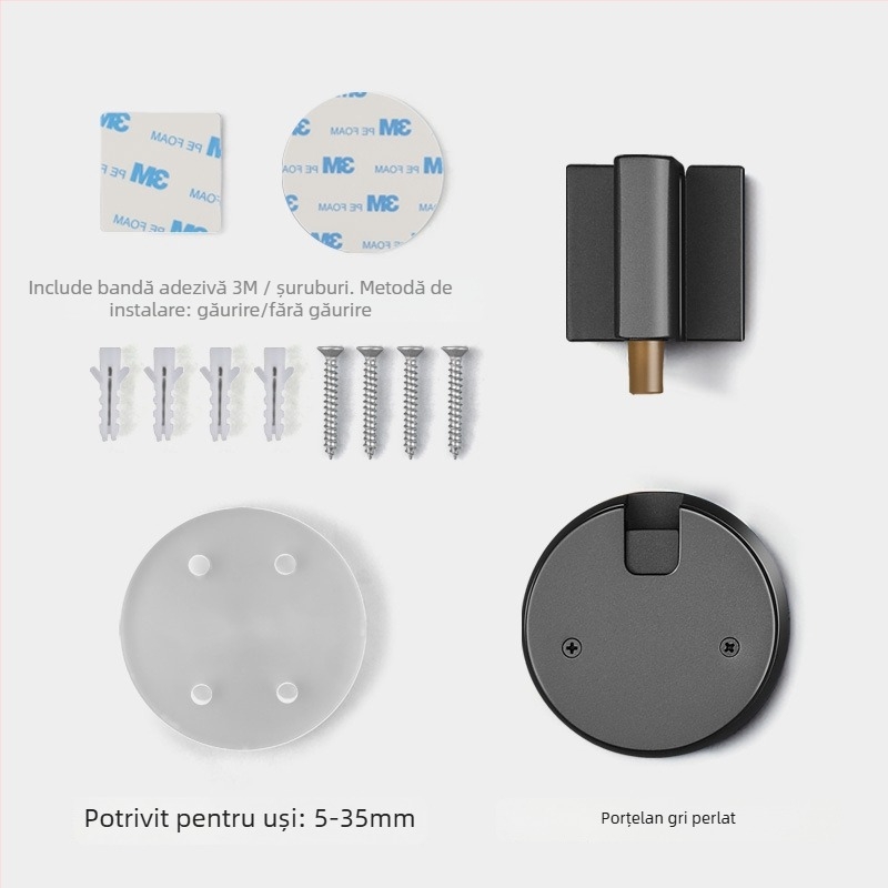 BAGB Mâner de ușă cu aspirație pe podea – fără găuri, anti-coliziune, push-pull (Model FFDX, material: aliaj de zinc, finisaj: placare electrolitică, montaj CT-02)