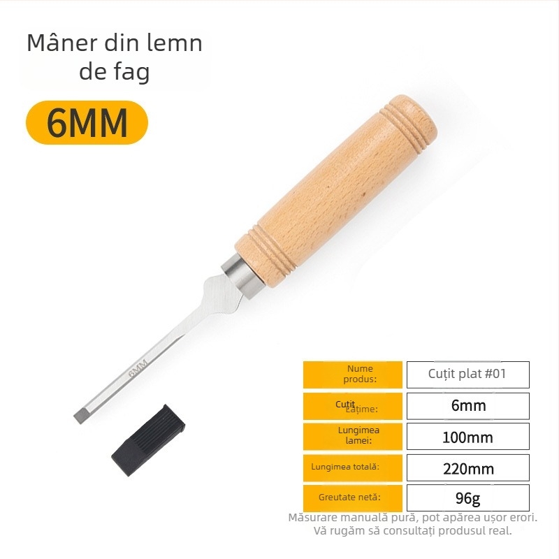 Set dălți pentru tâmplă cu lame din oțel mangan, mâner din lemn de fag – dălți plate și semi-cercuri