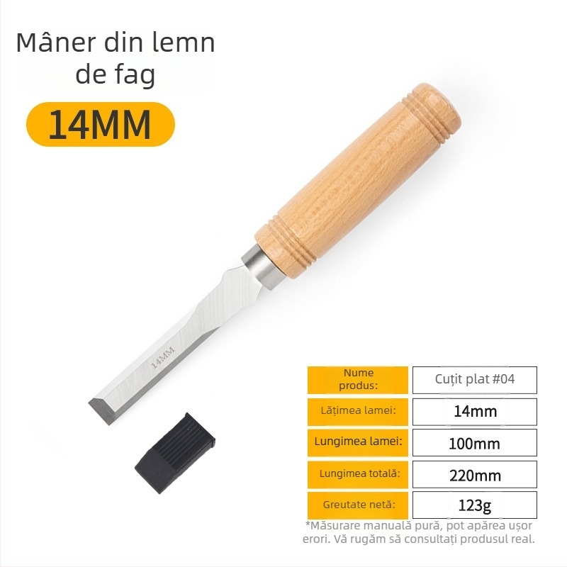 Set dălți pentru tâmplă cu lame din oțel mangan, mâner din lemn de fag – dălți plate și semi-cercuri