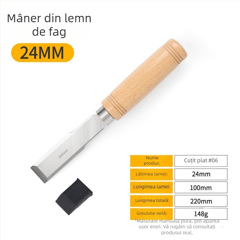 Set dălți pentru tâmplă cu lame din oțel mangan, mâner din lemn de fag – dălți plate și semi-cercuri