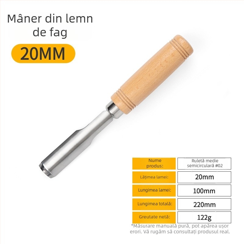 Set dălți pentru tâmplă cu lame din oțel mangan, mâner din lemn de fag – dălți plate și semi-cercuri