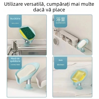 Pengyi Raft plastic pentru săpun montat pe perete cu ventuză, fără găuri, organizator de picurare (Material: plastic; Brand: Pengyi; 1 buc.; Montaj pe perete cu ventuză; Fără găuri)