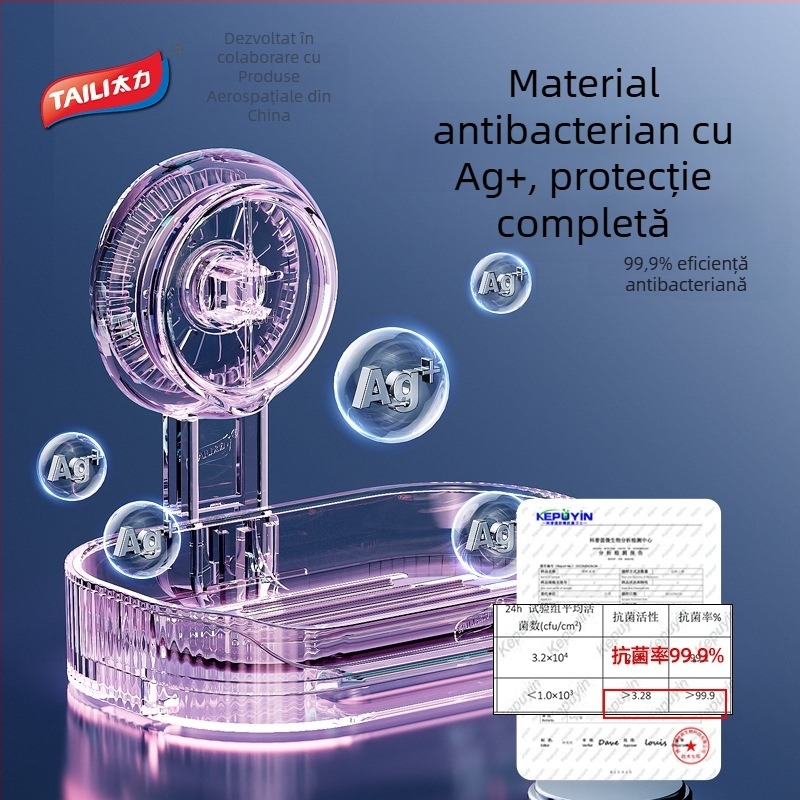 Sapunier dublu-strat montat pe perete, cu sertar și tavă de drenaj – ABS, antibacterian, pachet de 48 bucăți