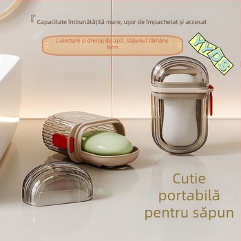 Cutie pentru săpun cu capac, sigilată, cu ventuză, din plastic, pachet de 10, pentru călătorii