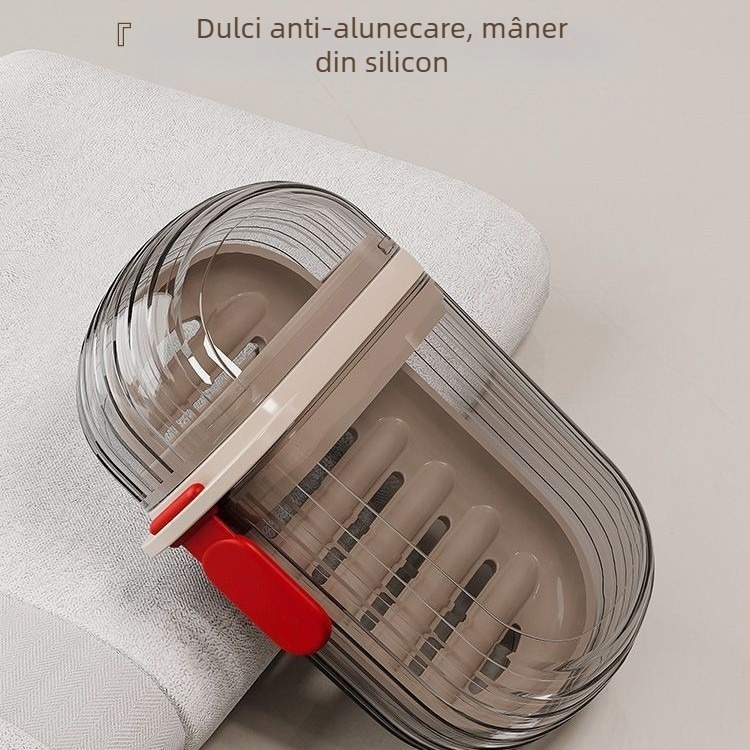 Cutie pentru săpun cu capac, sigilată, cu ventuză, din plastic, pachet de 10, pentru călătorii