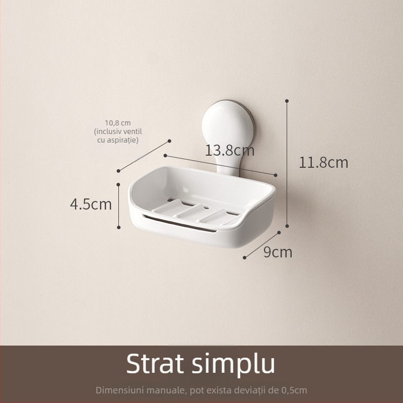 Lazy Corner ABS suport pentru săpun, montaj pe perete cu ventuze, fără găuri, drenaj, 72 buc