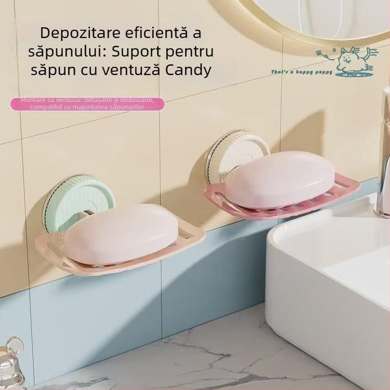 Holder de săpun pentru baie cu ventuză, fără găuri | Material ABS | 200 buc./cutie | Personalizabil