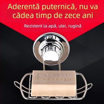 ORUNDE Raft pentru săpun din oțel inoxidabil, montaj pe perete cu ventuză, drenaj, potrivit bucătăriei și băii, etichetă privată disponibilă
