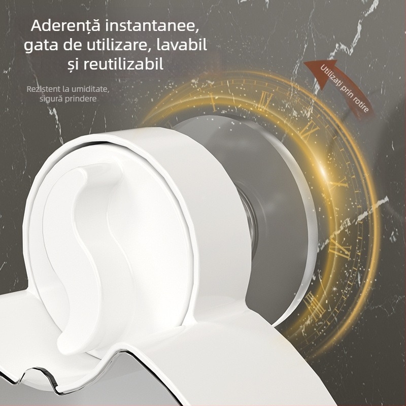 Suport de săpun montat pe perete cu ventuză și capac rabatabil, din plastic, drenaj pentru baie