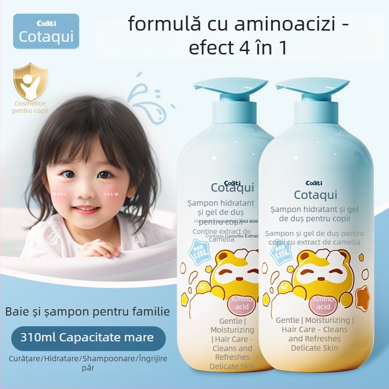 Little Raccoon Șampon și gel de duș pentru copii, 2 în 1, pentru nou-născuți – set de baie, 12 buc.