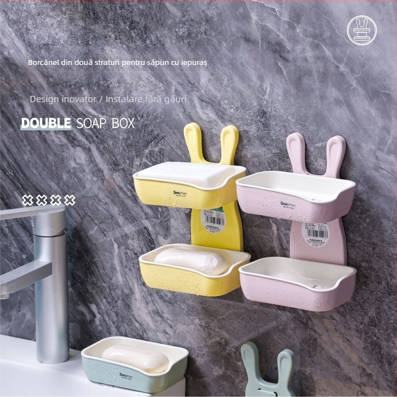 Songtai raft de baie fără găuri cu cutie de săpun; material plastic; ambalaj 72 buc.