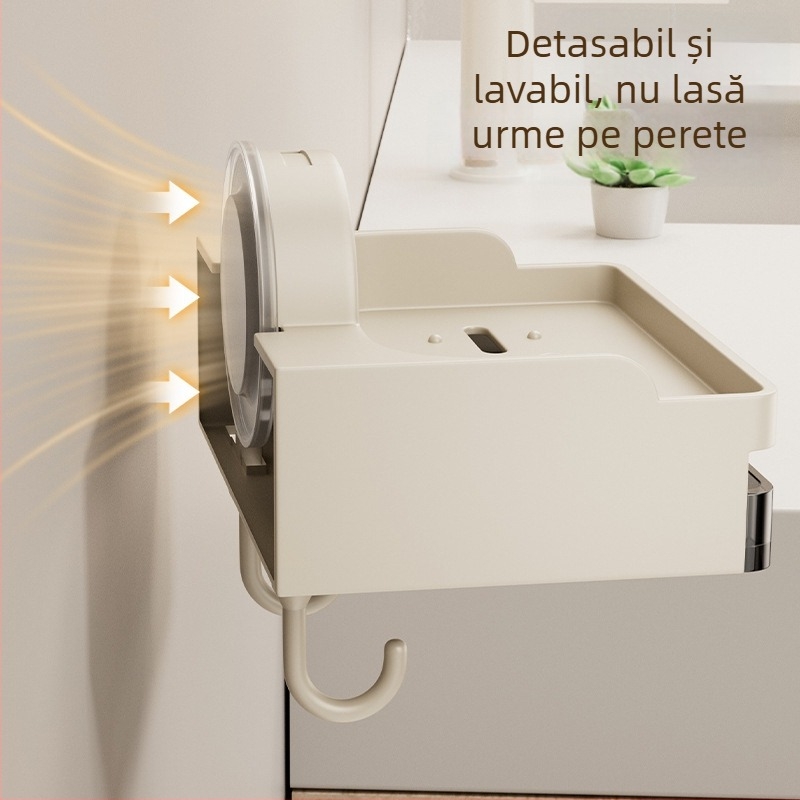 Recipient săpun ABS montat pe perete cu ventuză, fără găuri, drenaj – Dimitrov
