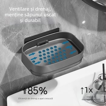 Suport pentru săpun montat pe perete, fără găuri (Aliaj de aluminiu; Marcă: Zhenhui; Ambalare: 100 buc.)