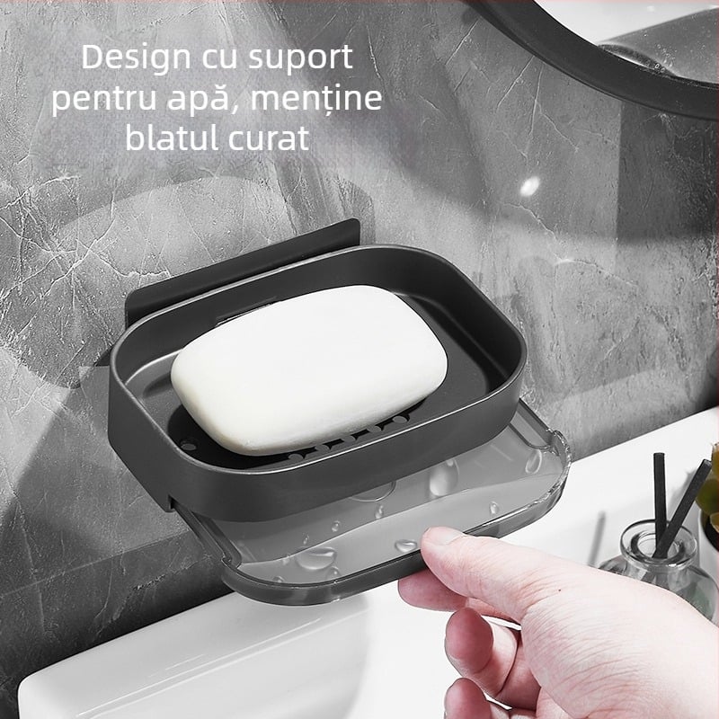 Suport pentru săpun montat pe perete, fără găuri (Aliaj de aluminiu; Marcă: Zhenhui; Ambalare: 100 buc.)