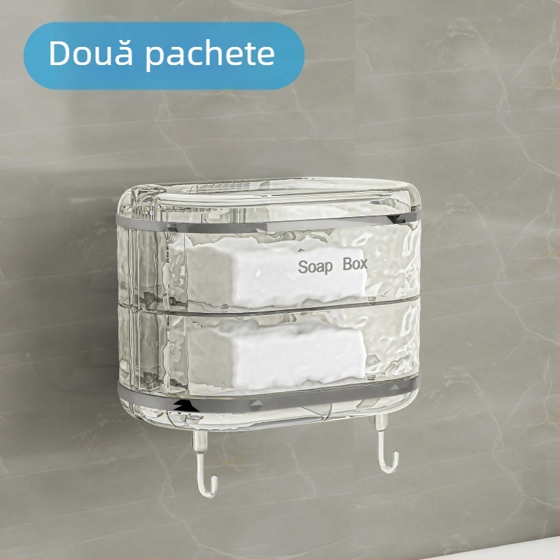 Cutie de săpun din plastic, rotativă, cu rack de scurgere pe perete, 3 etaje – 100 de bucăți, Brand One Hundred Best