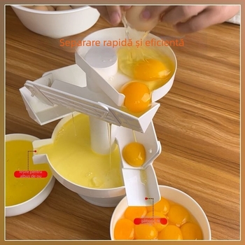 Separator de gălbenuș și albuș de ou, acționare manuală, corp din plastic, imprimare logo disponibilă, mașină pentru separare rapidă în loturi