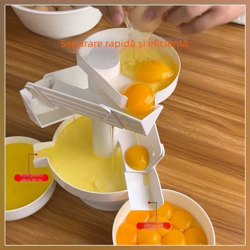 Separator de gălbenuș și albuș de ou, acționare manuală, corp din plastic, imprimare logo disponibilă, mașină pentru separare rapidă în loturi